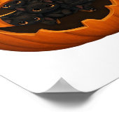 子猫たっぷりのカボチャ – かわいい黒猫ハロウィン ポスター (角)