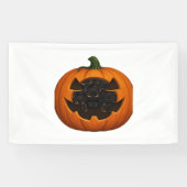 子猫たっぷりのカボチャ – かわいい黒猫ハロウィン 横断幕 (横)