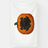 子猫たっぷりのカボチャ – かわいい黒猫ハロウィン 横断幕 (縦)