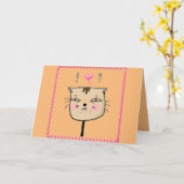 子猫ちゃんのバレンタインカードになりますか？ 可愛いカード カード (黄色い花)