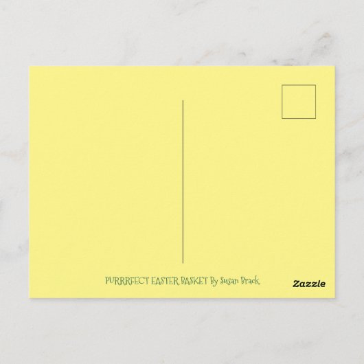 子猫とイースターの卵バスケット、かわいい猫の休日 ポストカード (裏面)