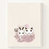 子猫とウサギの動物の友達 女の子 キッズ スケッチ ノートブック (裏面)