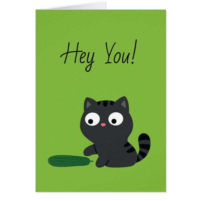 子猫とキュウリイラストレーション (正面)