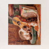 子猫とギター – ミュージシャンヴィンテージ ジグソーパズル (縦)
