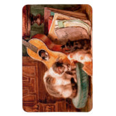 子猫とギター – ミュージシャンヴィンテージ マグネット (縦)