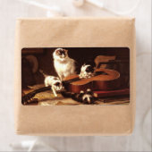 子猫とギター ラベル (インサイチュ)