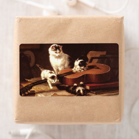 子猫とギター ラベル (インサイチュ)