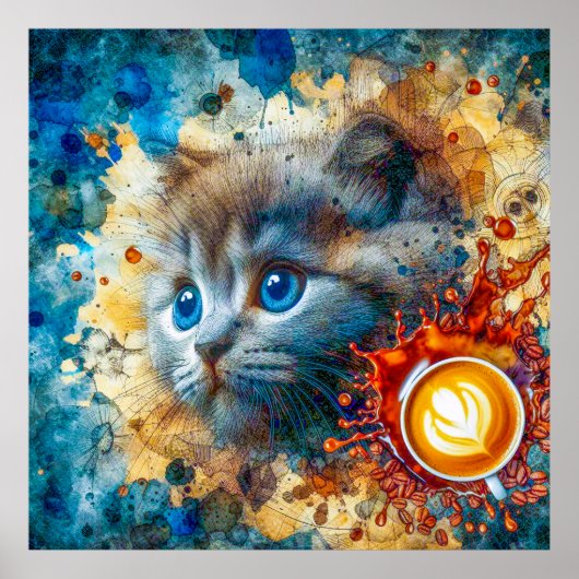 子猫とコーヒーと夢 ポスター (正面)