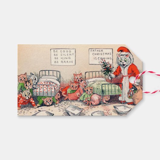 子猫とサンタ猫のルイ・ワーイン ギフトタグ (正面(横))