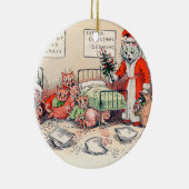 子猫とサンタ猫のルイ・ワーイン セラミックオーナメント (右)