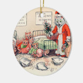 子猫とサンタ猫のルイ・ワーイン セラミックオーナメント (左)