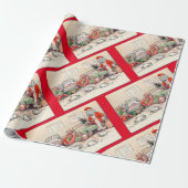 子猫とサンタ猫のルイ・ワーイン ラッピングペーパー (アンロールド)