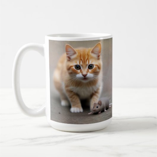 子猫とネズミ コーヒーマグカップ (左)