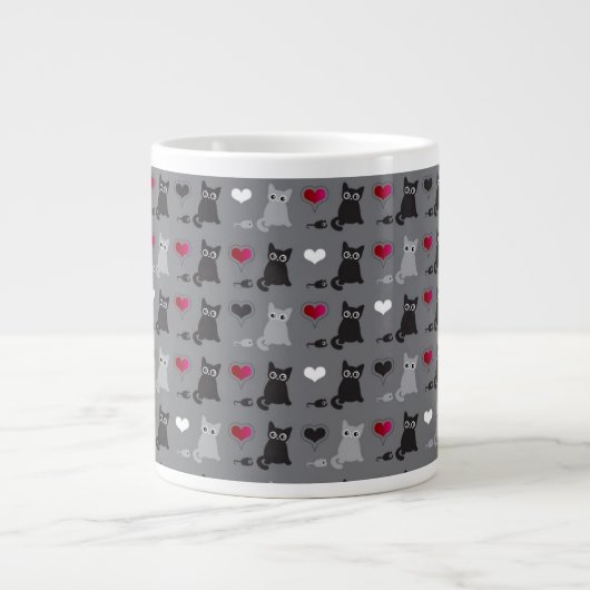 子猫とネズミ ジャンボコーヒーマグカップ (正面)