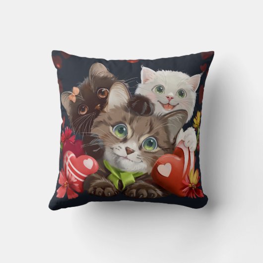 子猫とハート クッション (裏面)