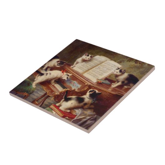 子猫とピアノ タイル (側面)