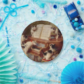 子猫とピアノ ペーパープレート (パーティー)