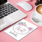 子猫とピンクの蝶パーソナライズされた ノートブック