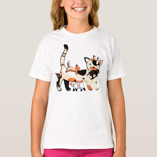 子猫とママおもしろい写真。 Tシャツ (正面)