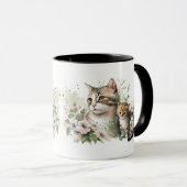 子猫とママ猫のマグカップ マグカップ (正面右)