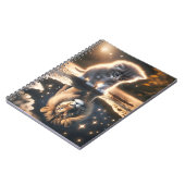 子猫とライオンの水たまりの反射 ノートブック (左側)