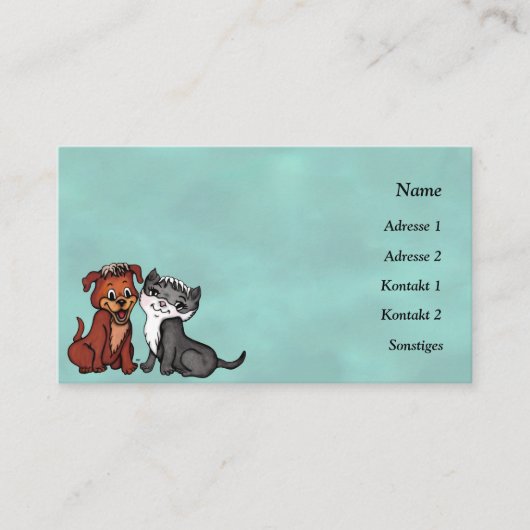 子猫とワンちゃん名刺 名刺 (正面)
