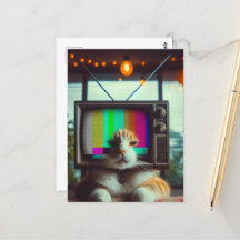 子猫とヴィンテージTV顔