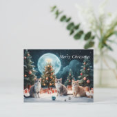 子猫と一緒に楽しめるクリスマスナイト ポストカード (スタンド正面)