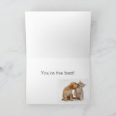 子猫と子犬のいる感謝カード サンキューカード (内部)