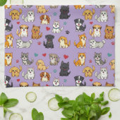 子猫と子犬のキッチンタオル キッチンタオル (折り畳み)