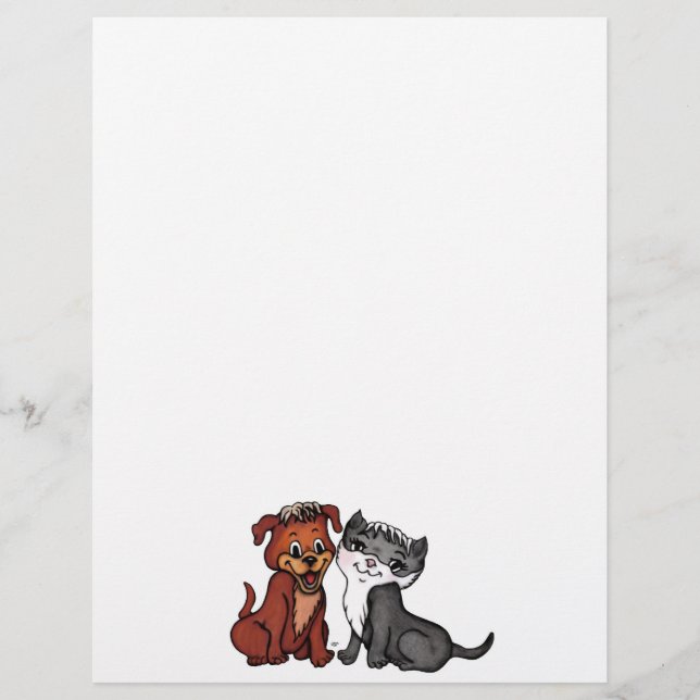 子猫と子犬のレターヘッド レターヘッド (正面)