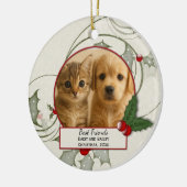子猫と子犬の最高の友達 クリスマスオーナメント (左)