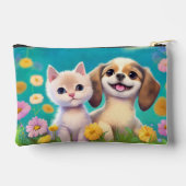 子猫と子犬パーソナライズされたの子供の名前 アクセサリーポーチ (裏面)