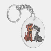 子猫と子犬 キーホルダー (正面左)