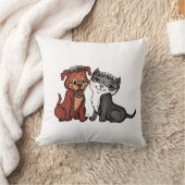子猫と子犬 クッション (ブランケット)