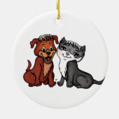子猫と子犬 セラミックオーナメント (裏面)