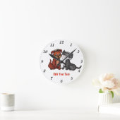 子猫と子犬、テキストの編集 ラウンド壁時計 (ホーム)