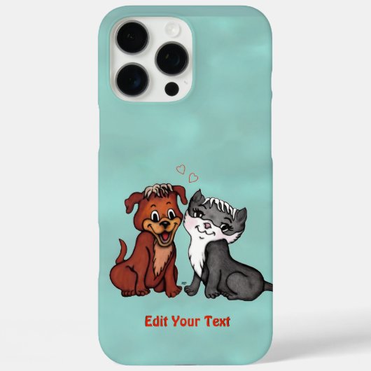 子猫と子犬、テキストの編集 Case-Mate iPhoneケース (裏面)