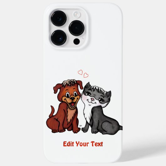 子猫と子犬、テキストの編集 Case-Mate iPhoneケース (裏面)