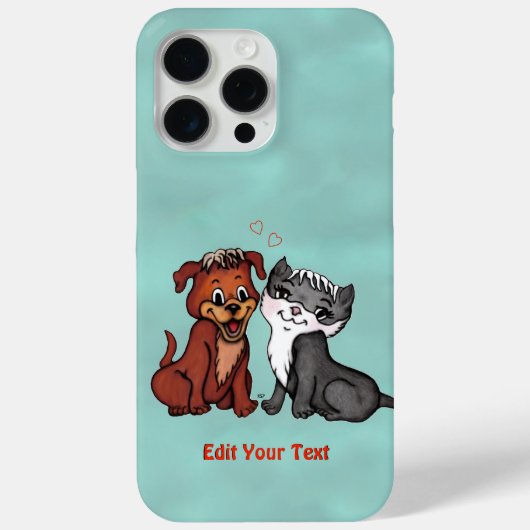 子猫と子犬、テキストの編集 Case-Mate iPhoneケース (裏面)