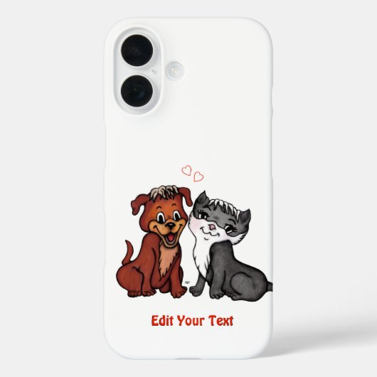 子猫と子犬、テキストの編集 Case-Mate iPhoneケース (裏面)