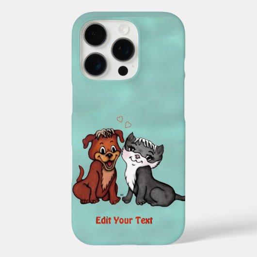 子猫と子犬、テキストの編集 Case-Mate iPhoneケース (裏面)