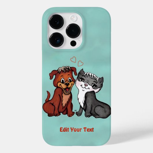 子猫と子犬、テキストの編集 Case-Mate iPhoneケース (裏面)