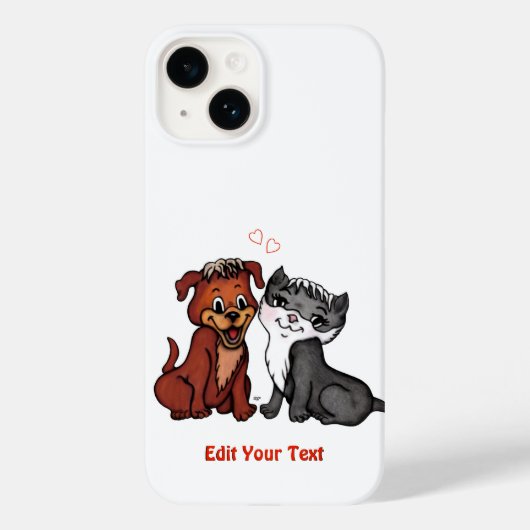 子猫と子犬、テキストの編集 Case-Mate iPhoneケース (裏面)