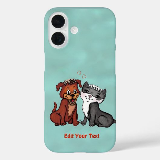 子猫と子犬、テキストの編集 Case-Mate iPhoneケース (裏面)