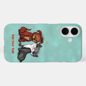 子猫と子犬、テキストの編集 Case-Mate iPhoneケース (裏面 (横))