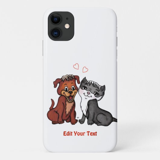 子猫と子犬、テキストの編集 Case-Mate iPhoneケース (裏面)