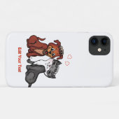子猫と子犬、テキストの編集 Case-Mate iPhoneケース (裏面(横))