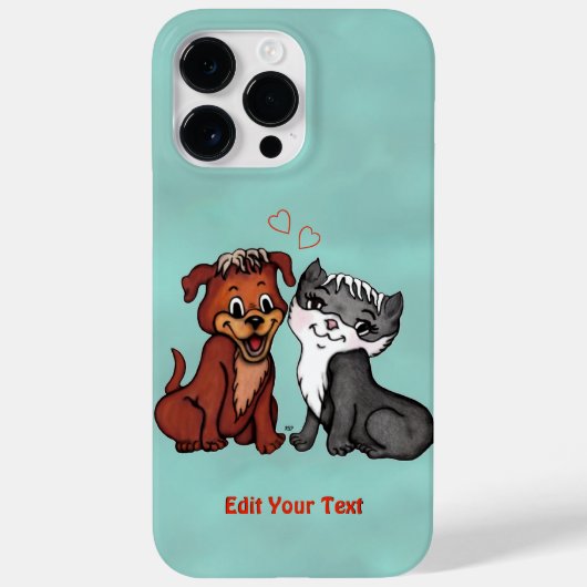 子猫と子犬、テキストの編集 Case-Mate iPhoneケース (裏面)