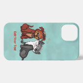 子猫と子犬、テキストの編集 iPhoneケース (裏面横)